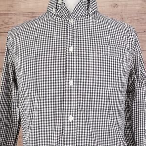 NAT NAST BLACK WHITE GINGHAM CHECK BUTTON DOWN SHIRT MENS SIZE M MEDIUM